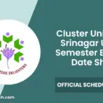 Cluster University Srinagar UG 5th Semester Backlog Date Sheet