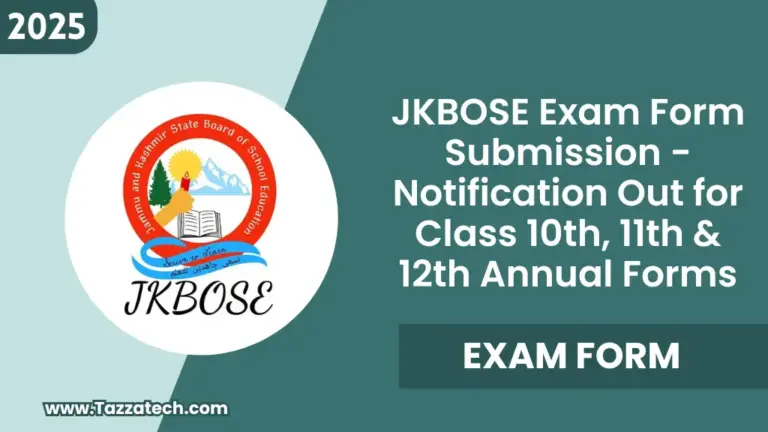 JKBOSE Exam Form Submission 2026 – Notification Out for Class 10th, 11th & 12th Annual Regular Forms