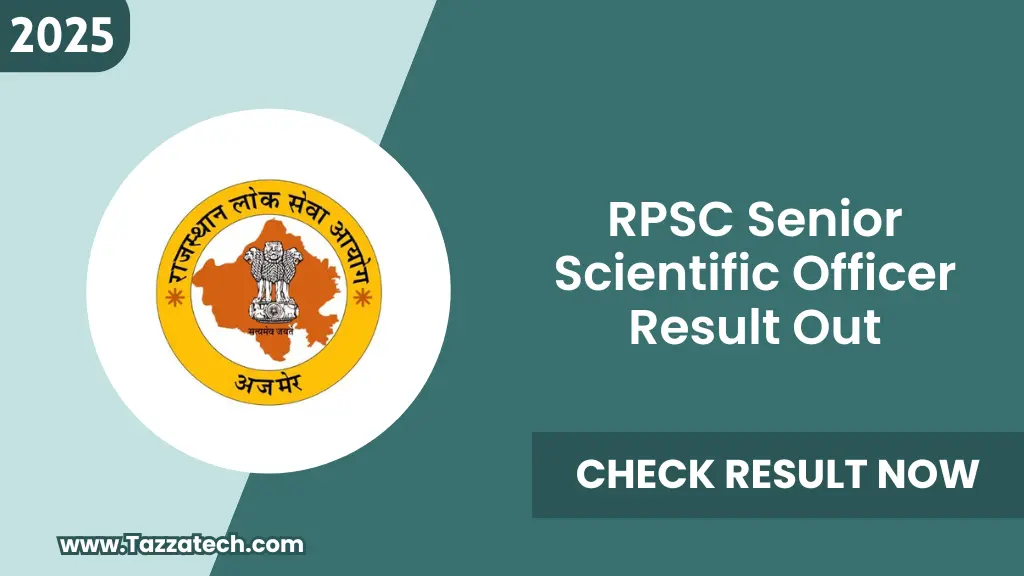 RPSC Senior Scientific Officer Result Out