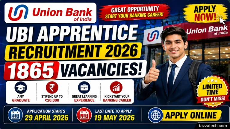 Union Bank of India (UBI) Best Apprentice Recruitment 2026: Quick Apply for 1865 Vacancies