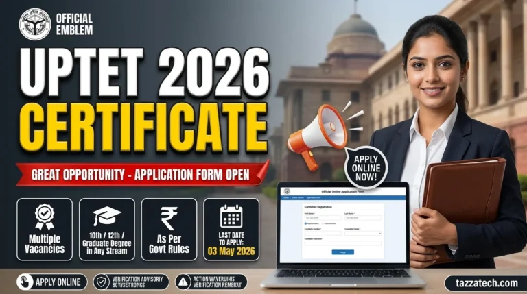 UPTET 2026 Certificate