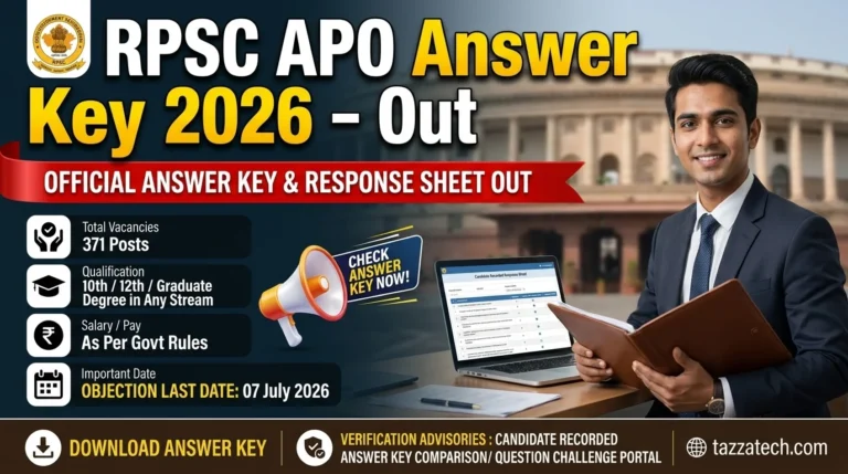 RPSC APO Answer Key 2026 – Out