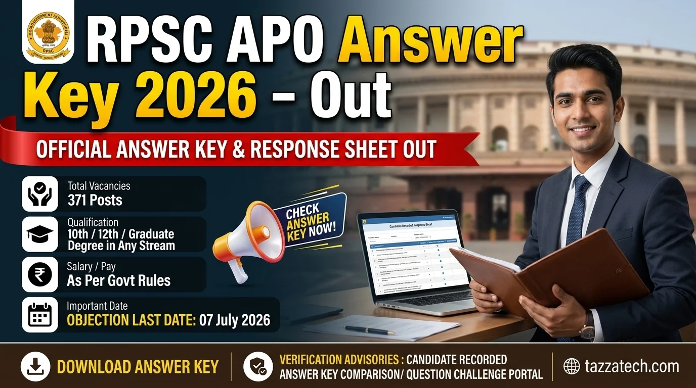 RPSC APO Answer Key 2026 – Out