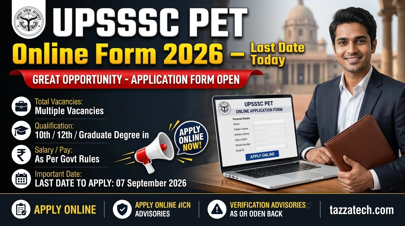 UPSSSC PET Online Form 2026 – Last Date Today