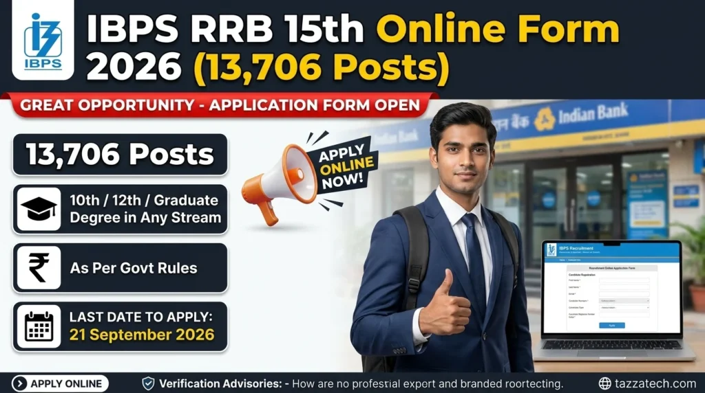 IBPS RRB 15th Online Form 2026 (13,706 Posts)
