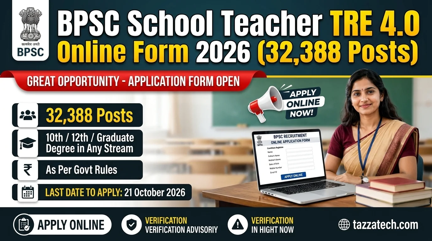 BPSC School Teacher TRE 4.0 Online Form 2026 (32,388 Posts)
