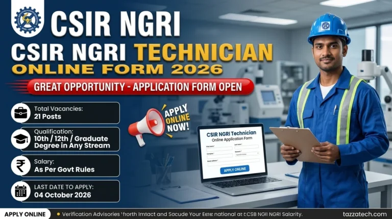 CSIR NGRI Technician Online Form 2026