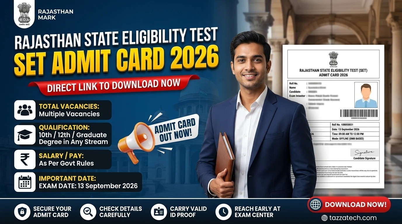 Rajasthan State Eligibility Test SET Admit Card 2026