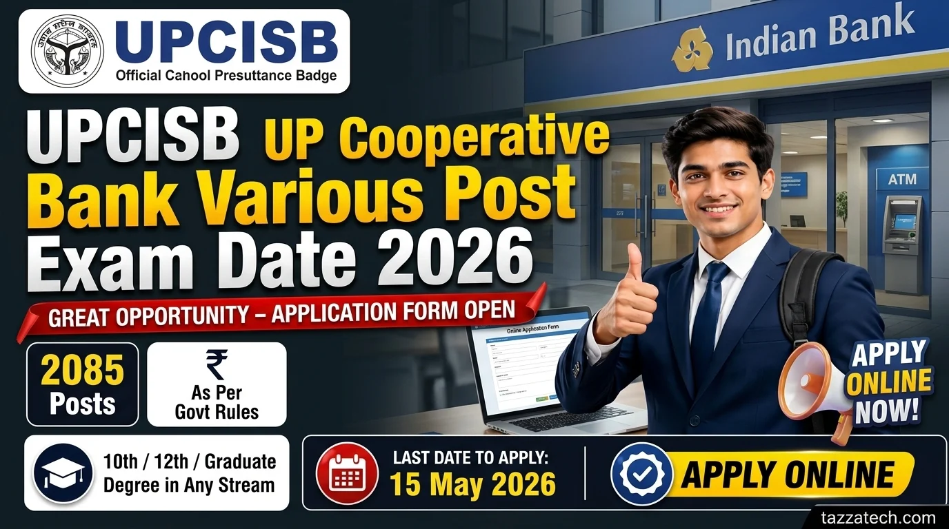 UPCISB UP Cooperative Bank Various Post Exam Date 2026