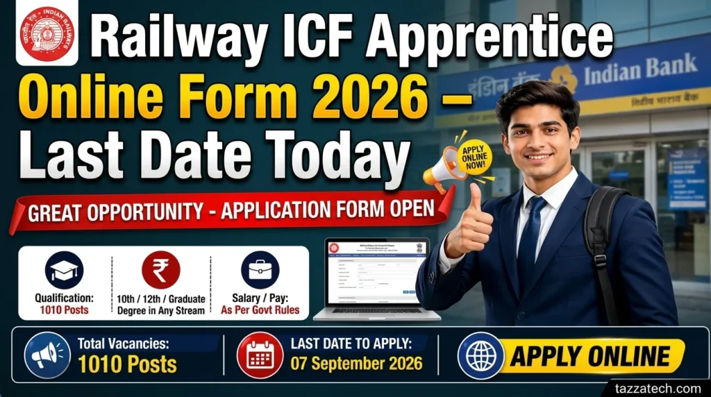 Railway ICF Apprentice Online Form 2026 – Last Date Today