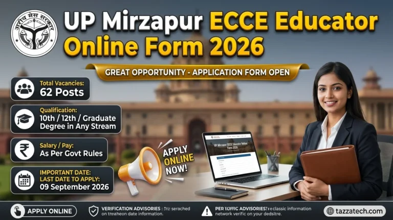 UP Mirzapur ECCE Educator Online Form 2026