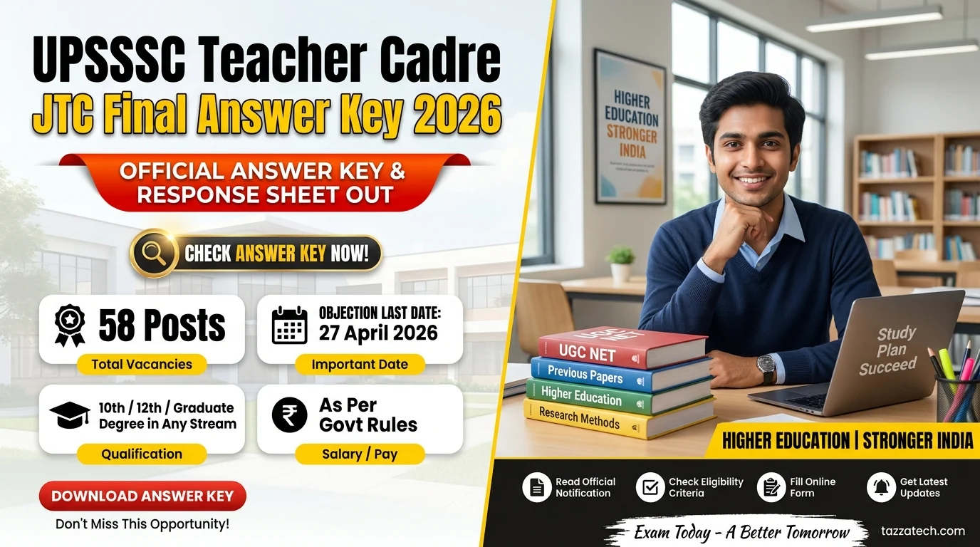UPSSSC Teacher Cadre JTC Final Answer Key 2026