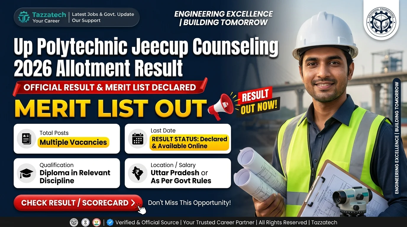 Up Polytechnic Jeecup Counseling 2026 Allotment Result