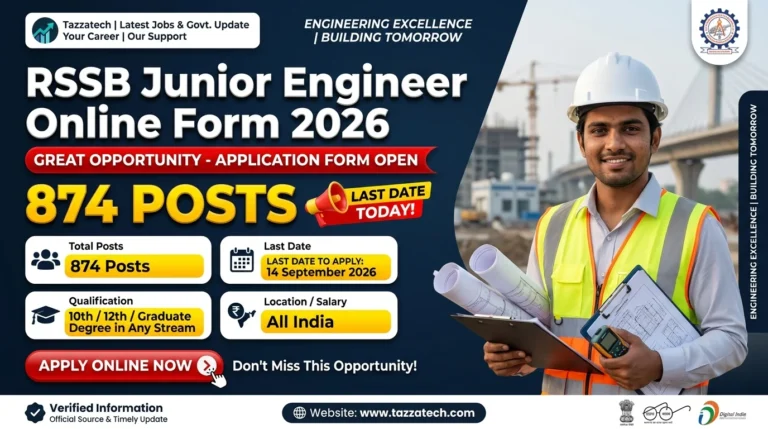 RSSB Junior Engineer Online Form 2026 – Last Date Today