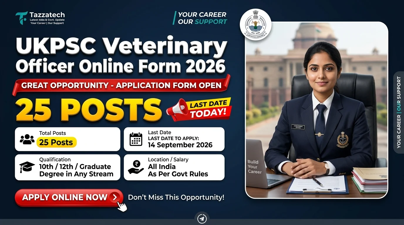 UKPSC Veterinary Officer Online Form 2026