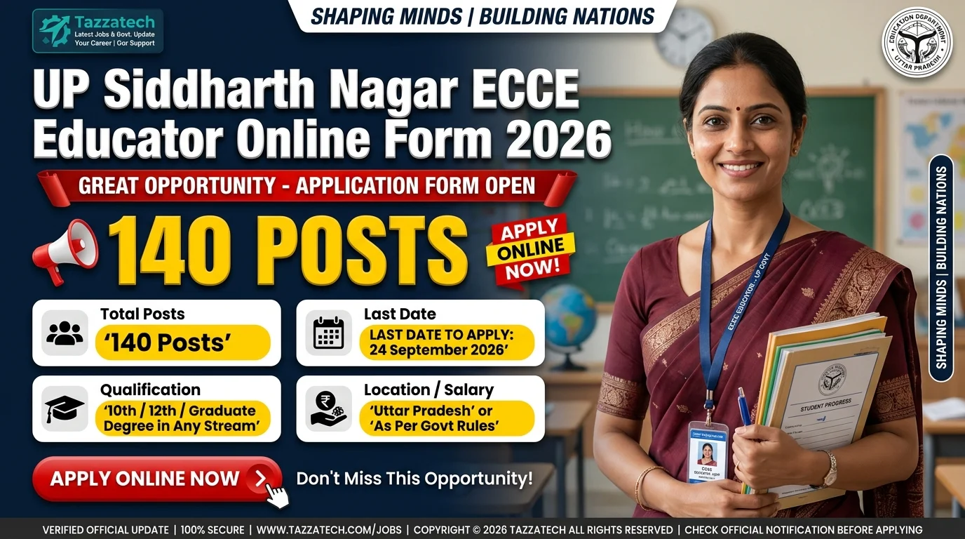 UP Siddharth Nagar ECCE Educator Online Form 2026