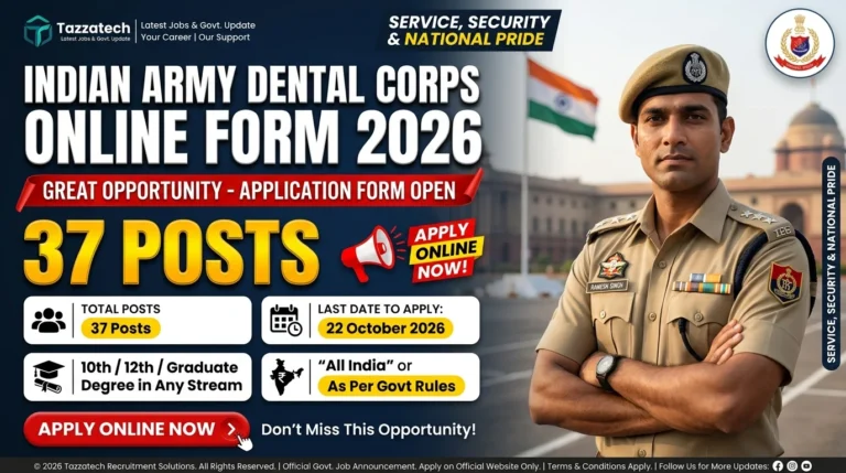 Indian Army Dental Corps Online Form 2026