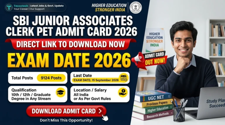 SBI Junior Associates Clerk PET Admit Card 2026
