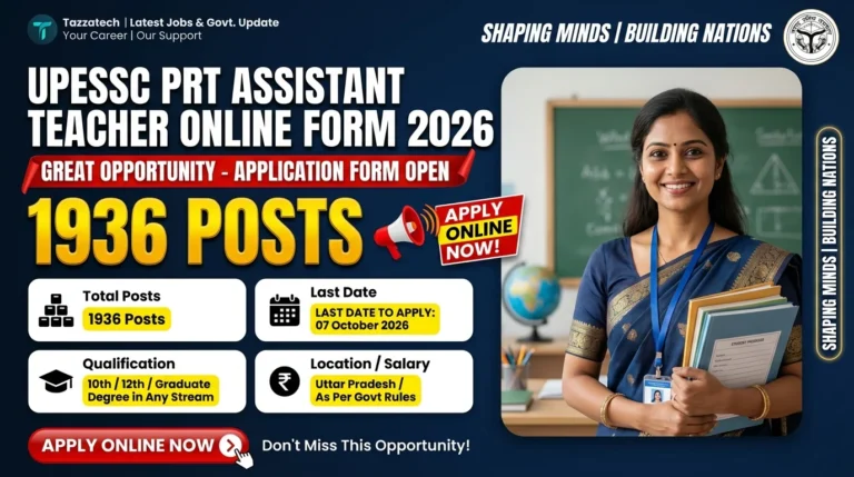 UPESSC PRT Assistant Teacher Online Form 2026 (12405 Post)