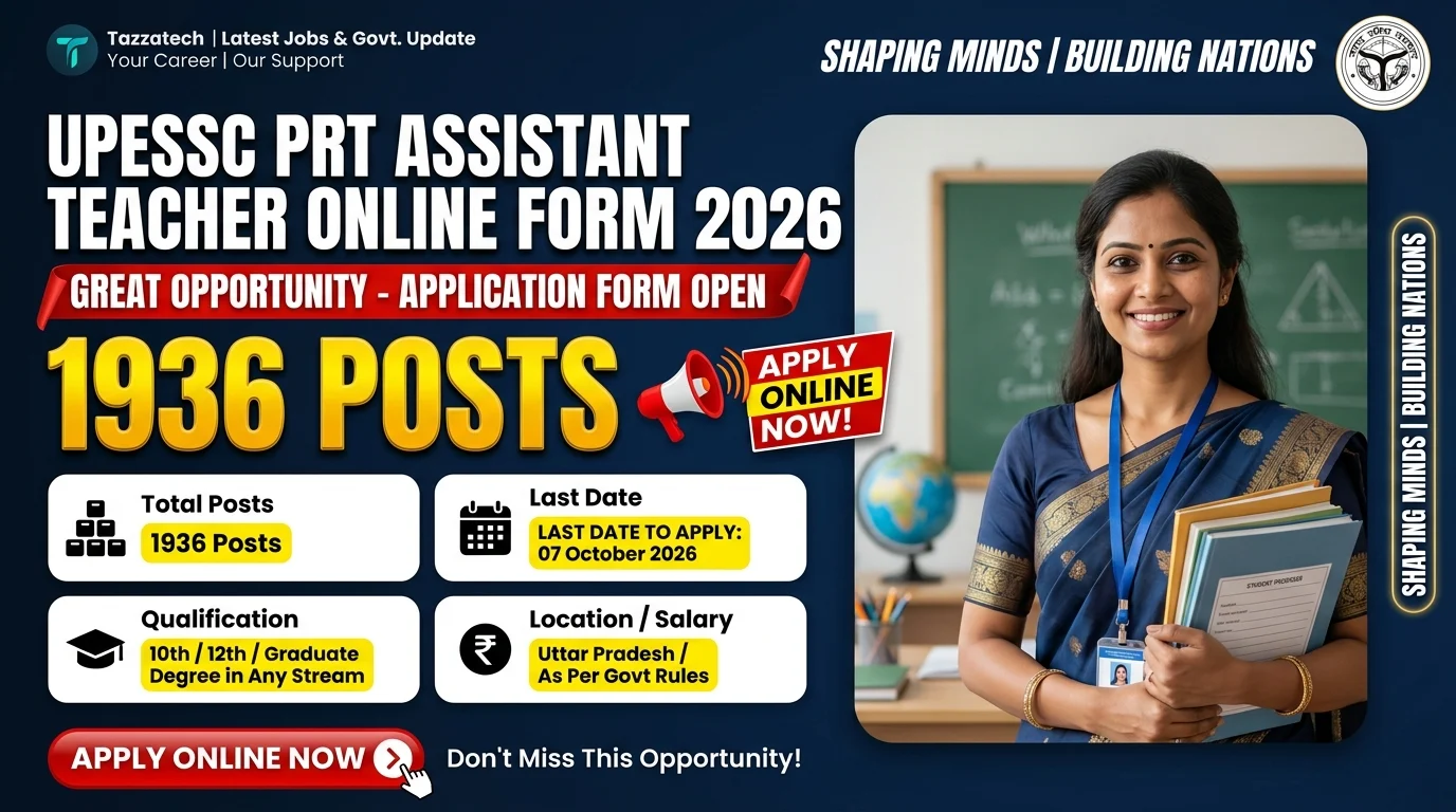UPESSC PRT Assistant Teacher Online Form 2026
