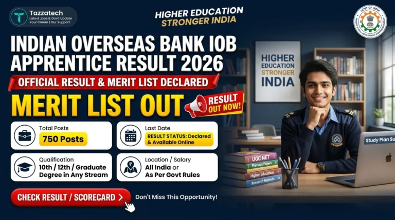 Indian Overseas Bank IOB Apprentice Result 2026