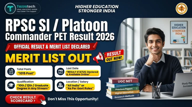 RPSC SI / Platoon Commander PET Result 2026