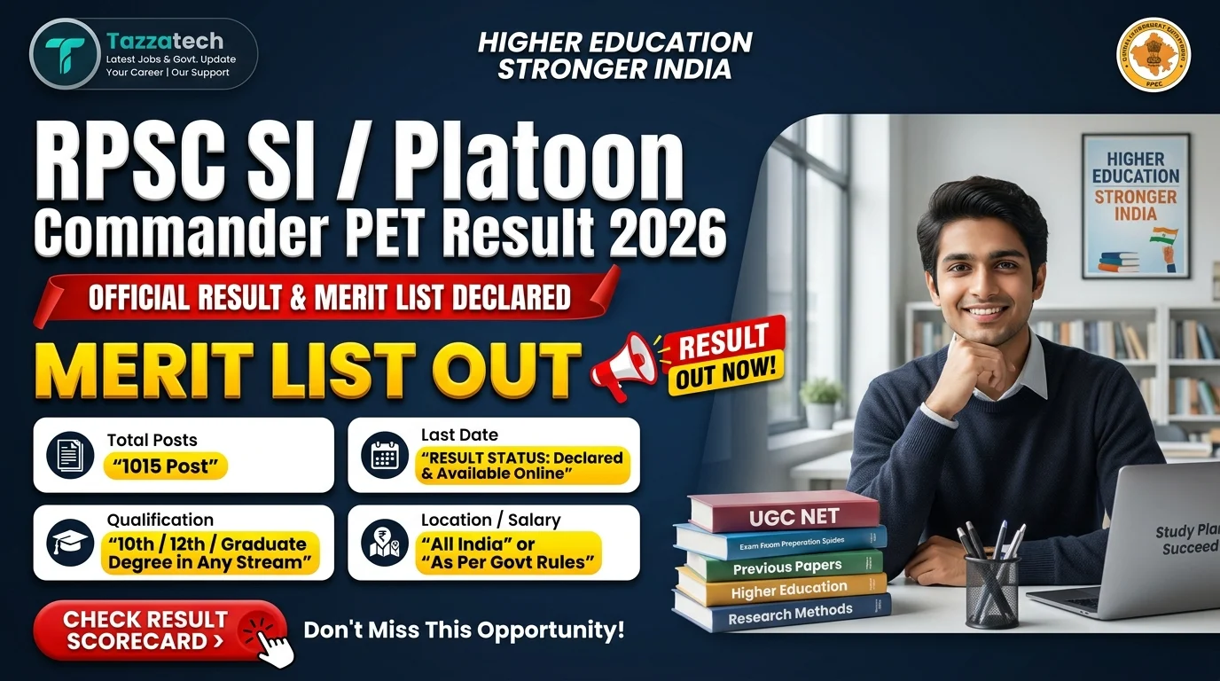 RPSC SI / Platoon Commander PET Result 2026