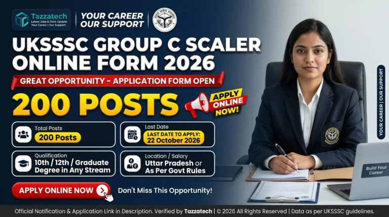 UKSSSC Group C Scaler Online Form 2026
