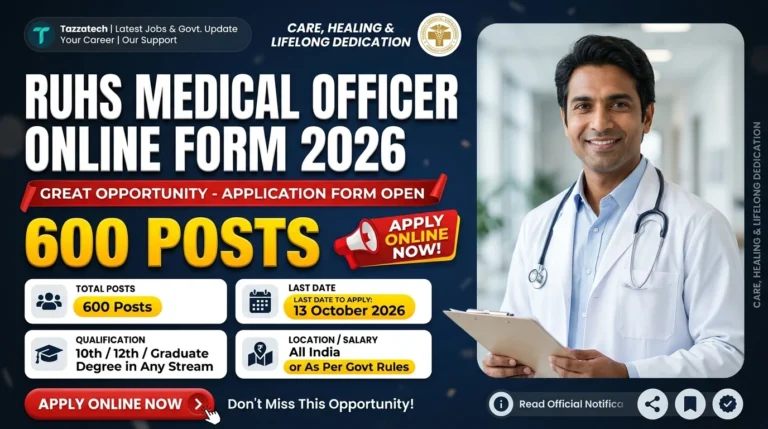 RUHS Medical Officer Online Form 2026