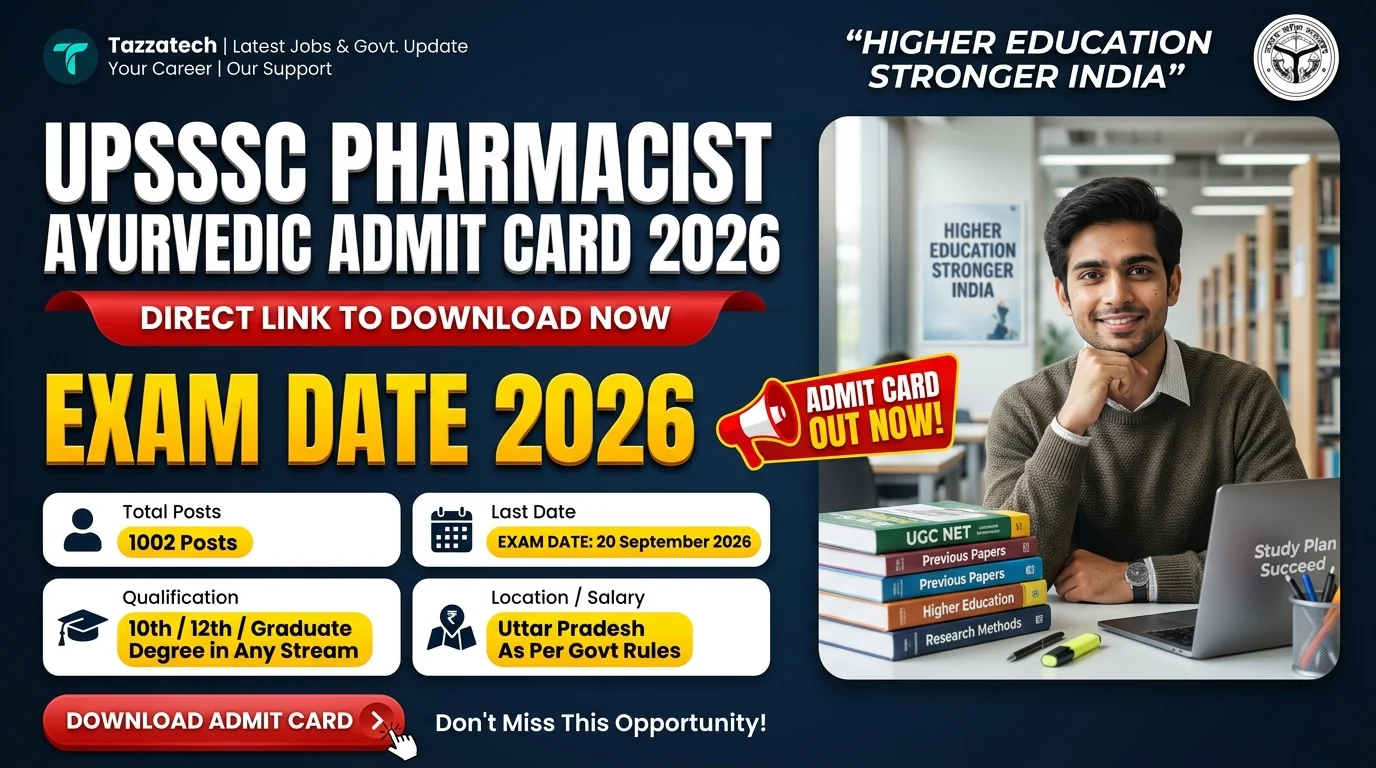 UPSSSC Pharmacist Ayurvedic Admit Card 2026