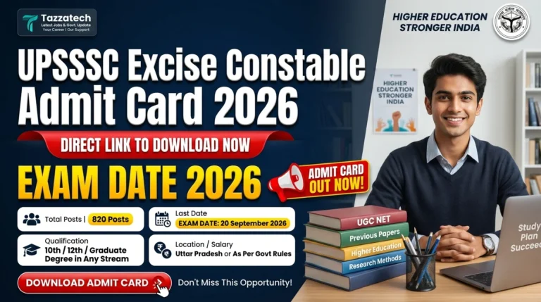 UPSSSC Excise Constable Admit Card 2026 – Out