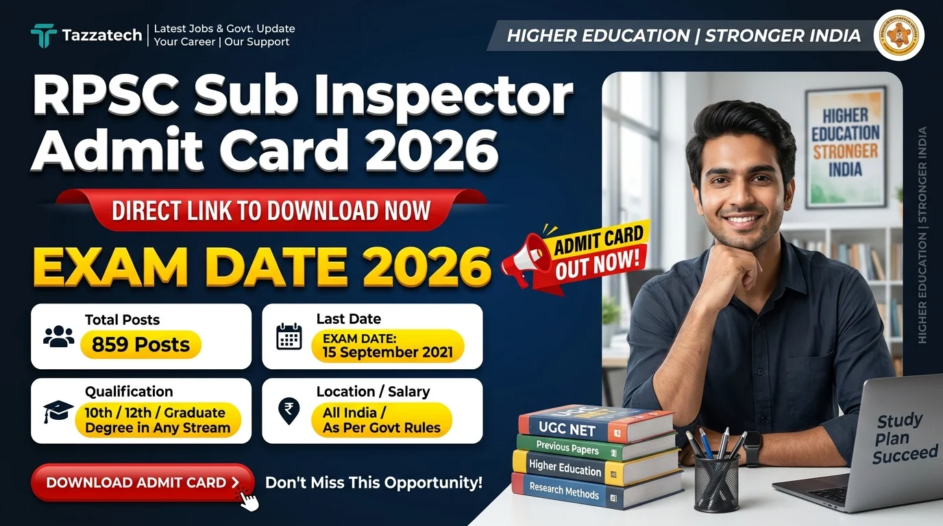 RPSC Sub Inspector Admit Card 2026