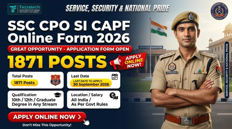 SSC CPO SI CAPF Online Form 2026