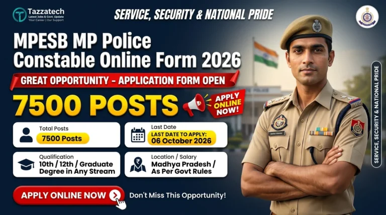MPESB MP Police Constable Online Form 2026 (7500 Posts)
