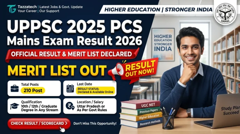 UPPSC 2025 PCS Mains Exam Result 2026