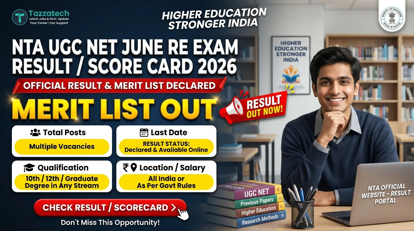 NTA UGC NET June Re Exam Result / Score Card 2026