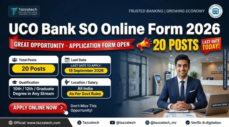 UCO Bank SO Online Form 2026 – Last Date Today