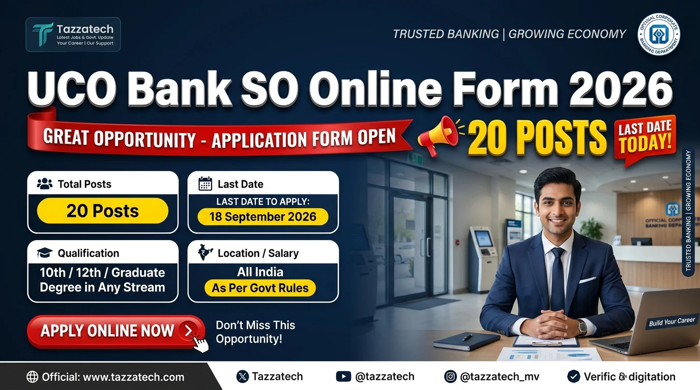 UCO Bank SO Online Form 2026