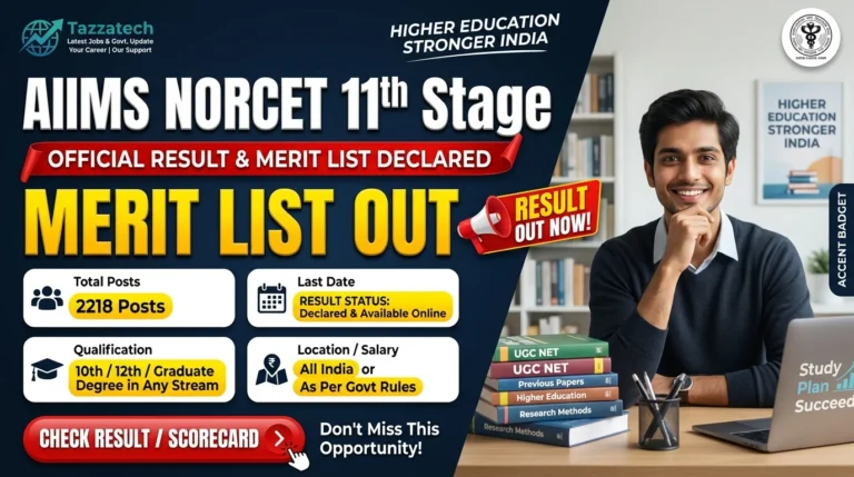 AIIMS NORCET 11th Stage-I Result 2026 – Out