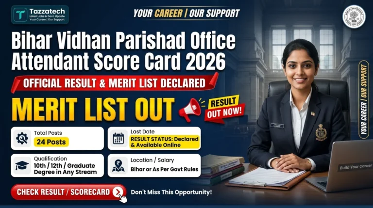 Bihar Vidhan Parishad Office Attendant Score Card 2026