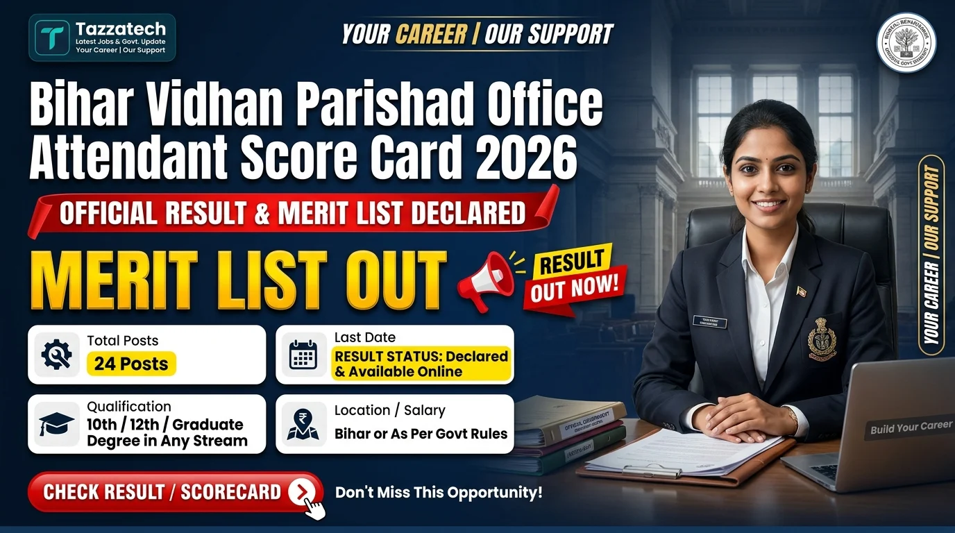 Bihar Vidhan Parishad Office Attendant Score Card 2026