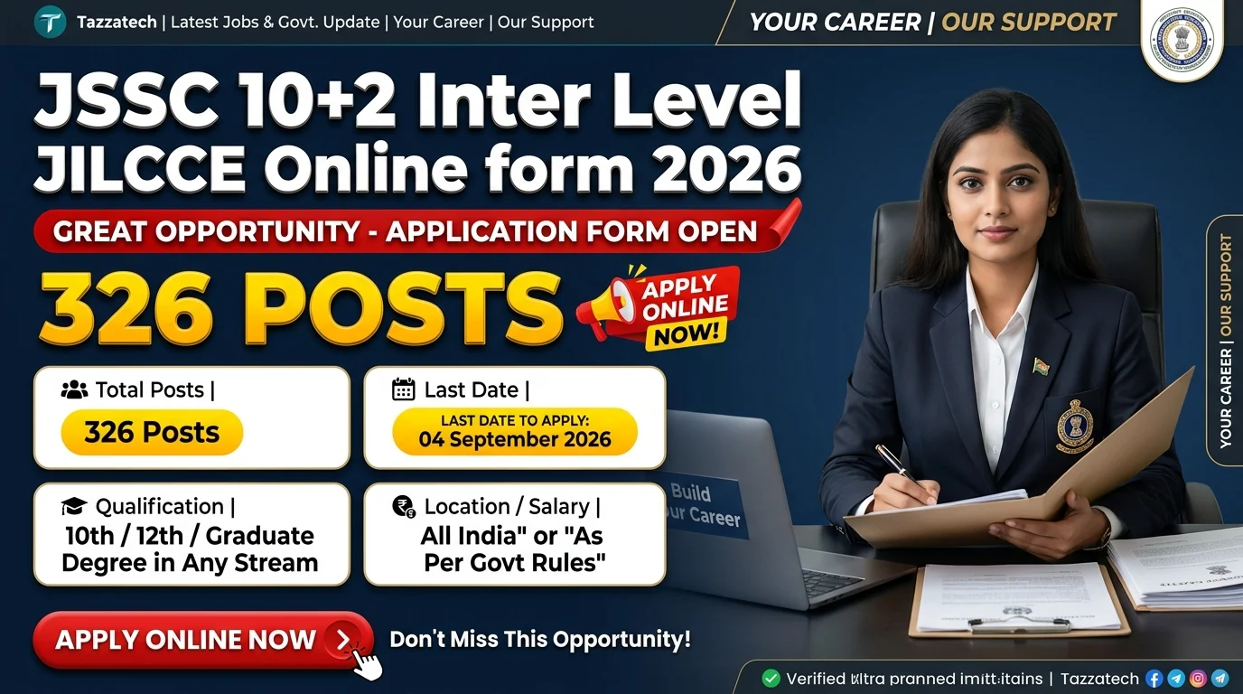 JSSC 10+2 Inter Level JILCCE Online form 2026