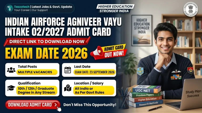 Indian Airforce Agniveer Vayu Intake 02/2027 Admit Card
