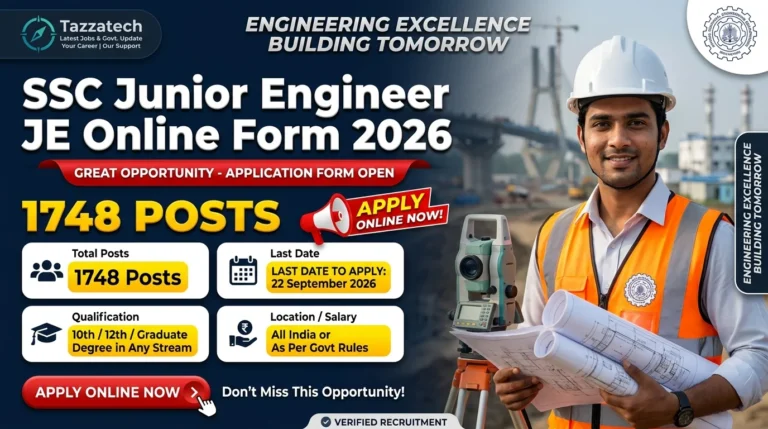 SSC Junior Engineer JE Online Form 2026