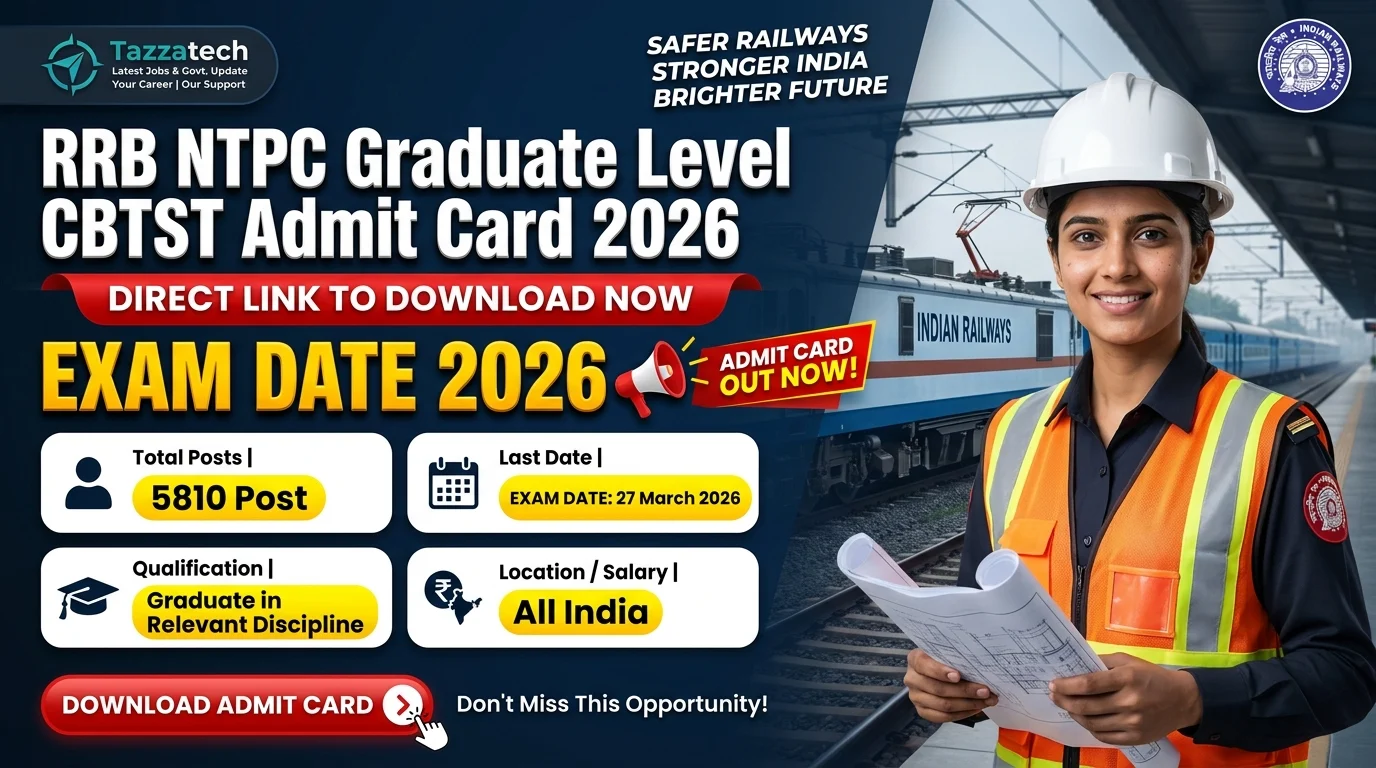RRB NTPC Graduate Level CBTST Admit Card 2026