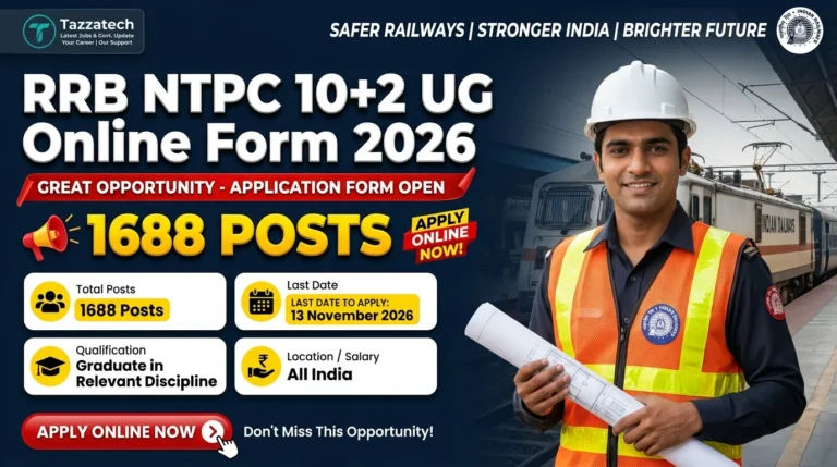 RRB NTPC 10+2 UG Online Form 2026