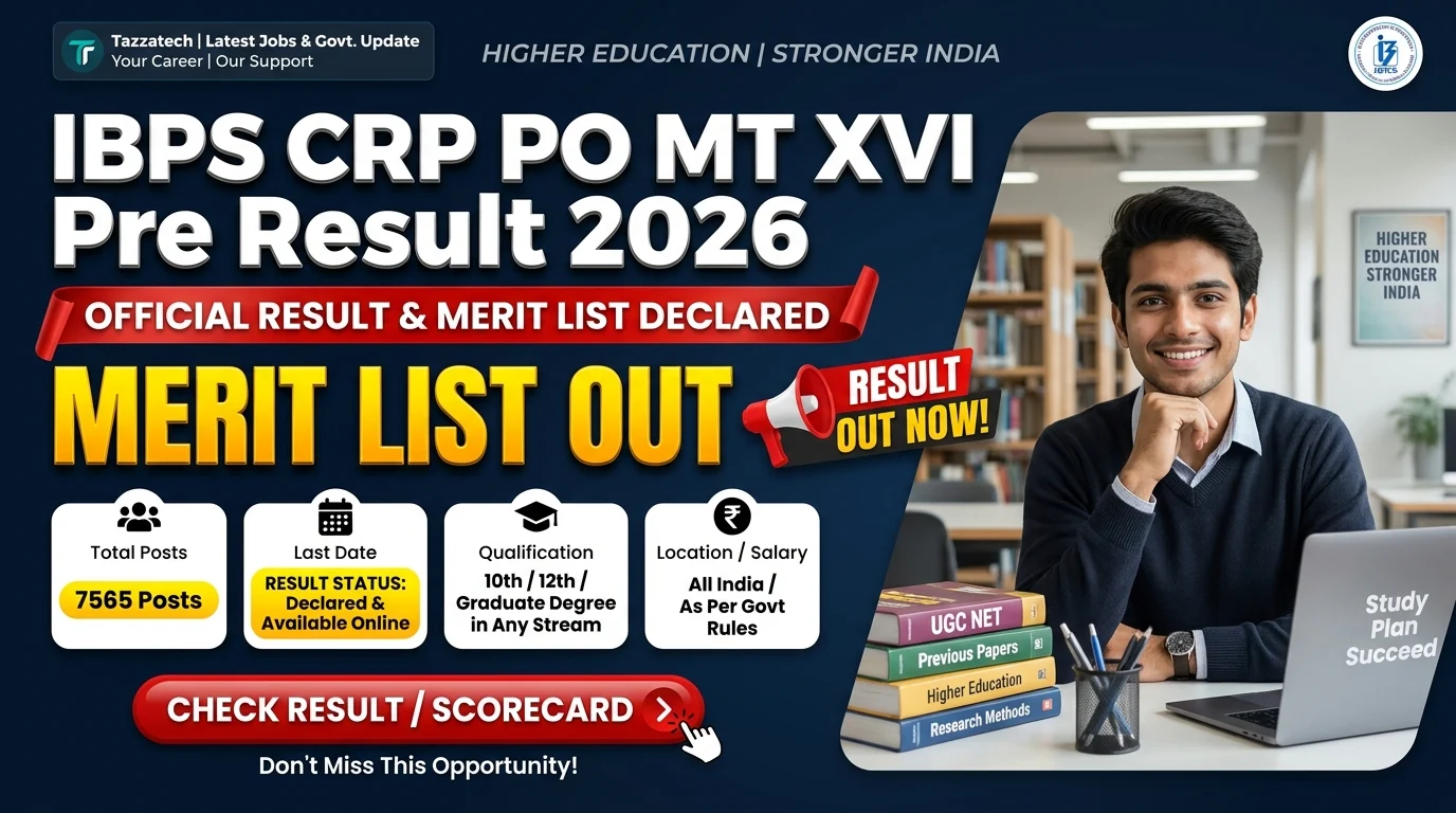 IBPS CRP PO MT XVI Pre Result 2026