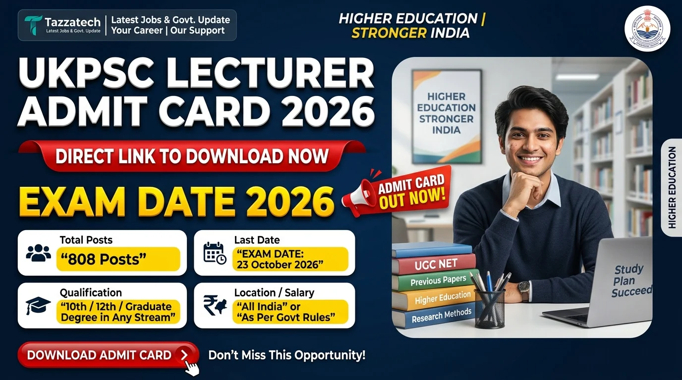 UKPSC Lecturer Admit Card 2026