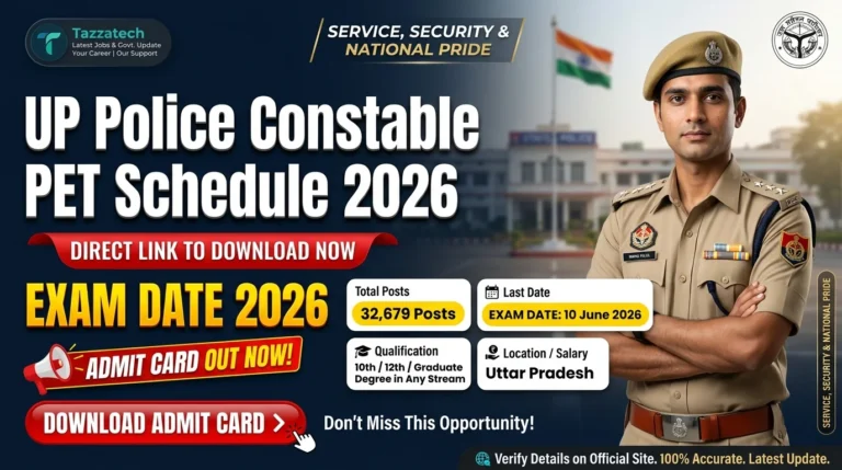 UP Police Constable PET Schedule 2026