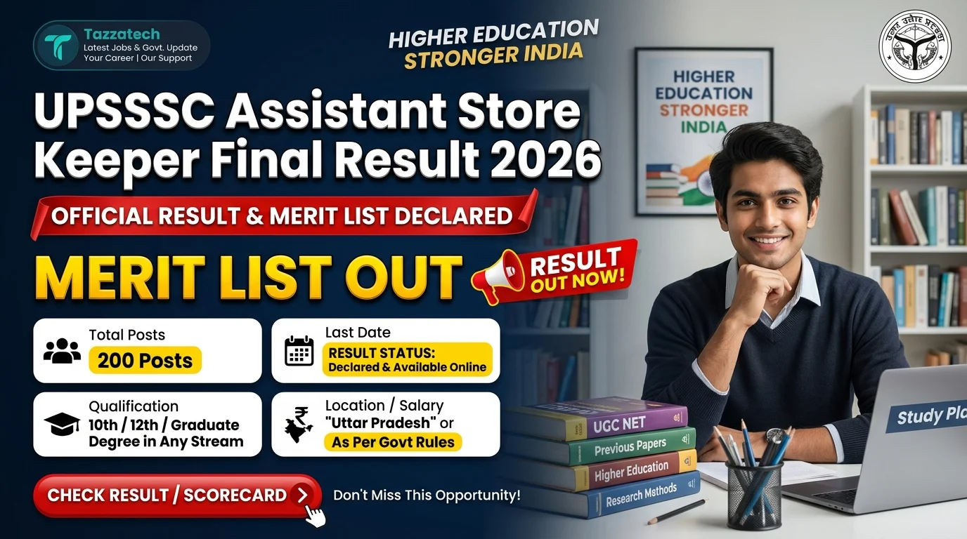 UPSSSC Assistant Store Keeper Final Result 2026